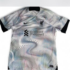 Nike White and Black Graphic Soccer Jersey